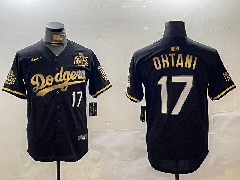 Men Los Angeles Dodgers #17 Ohtani Black Gold Game 2024 Nike MLB Jersey style 11202